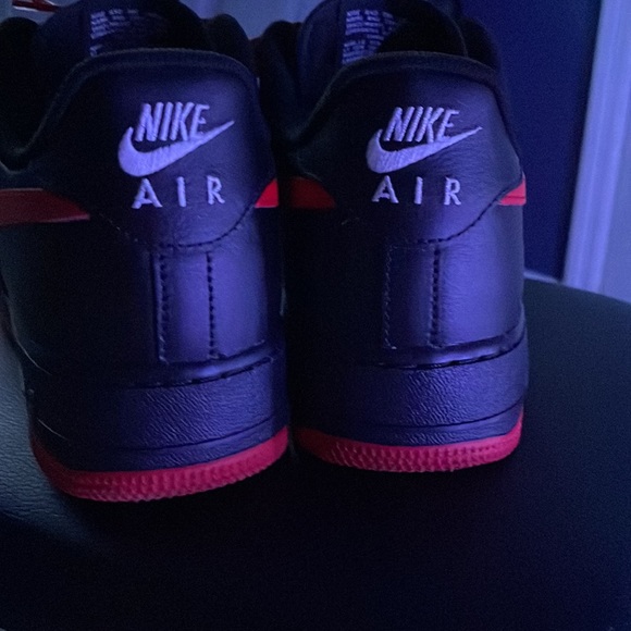 Black and Red Nike Air Forces - Picture 4 of 5